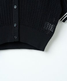 WEGO 襟付きメッシュニットショートカーデ