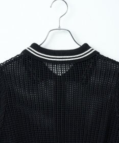 WEGO 襟付きメッシュニットショートカーデ