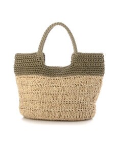 UNBILLION カシュカシュ cachecache / 切り替え柄編みミニトート カゴバッグ