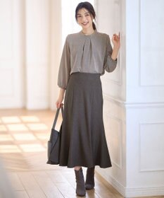 ANY 【ウエストゴム】ライトツイードマーメーイドスカート