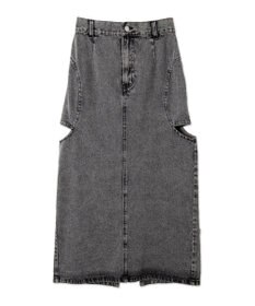 WEGO サークルカットレイヤードデニムロングスカート