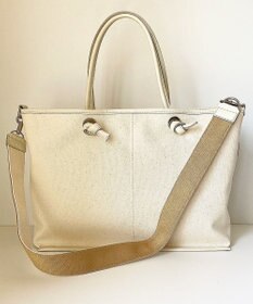 Hekhèr Le Style de Vie 【日本製 / A4サイズ対応/2WAY】コットンキャンバス×シュリンクレザー ノットトートバッグ large