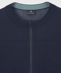 Paul Smith 【洗える】シアーボーダー ジップアップ カーディガン