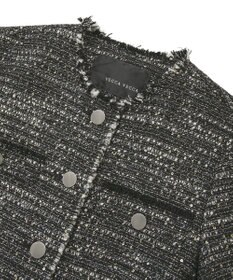 YECCA VECCA ノーカラーツイードジャケット