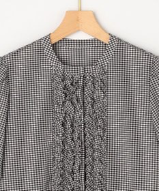 組曲 【先行予約】【WEB限定】サッカーギンガムチェック フロントフリルブラウス
