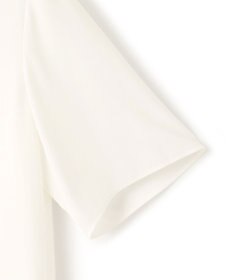 ICB 【洗える】BackSatinAmunzen 5分袖ラッフルデザインブラウス