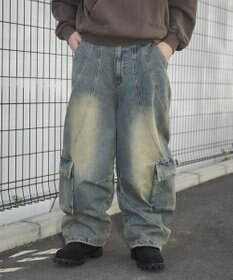 WEGO スウィッチングデニムカーゴパンツ