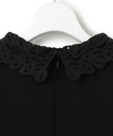 23区 L 【セットアップ対応/洗える】トリアセダブルジョーゼット 2WAYレース襟 ペプラムブラウス