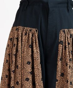 muuc 【手刺繍のような刺繍が美しい】ハイドランジア 切り替えパンツ