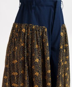 muuc 【手刺繍のような刺繍が美しい】ハイドランジア 切り替えパンツ