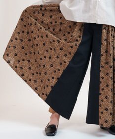 muuc 【手刺繍のような刺繍が美しい】ハイドランジア 切り替えパンツ