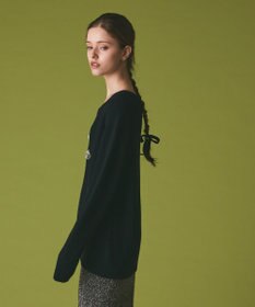 GRACE CONTINENTAL ビジューロゴニットトップ