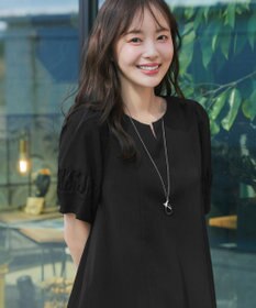 Tiaclasse 【選べる着丈・新色追加】ギャザーランタンスリーブワンピース