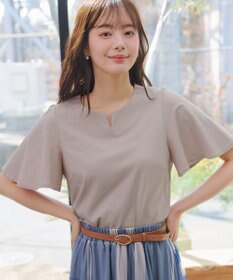 Tiaclasse 【おのののかさん着用】「サマケア」キーネックフレアスリーブトップス