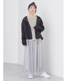 earth music&ecology パーカー付きミリタリーブルゾン