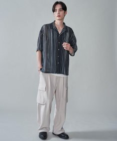 WEGO ストライプメッシュBIGシャツ（SS）