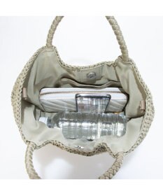 UNBILLION カシュカシュ cachecache / 切り替え柄編みミニトート カゴバッグ