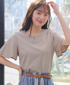 Tiaclasse 【おのののかさん着用】「サマケア」キーネックフレアスリーブトップス
