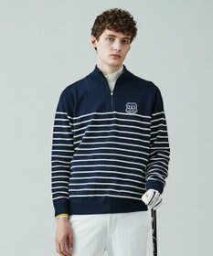23区GOLF 【MEN】【手洗い可】コットンブレンド ハーフジップ ニット