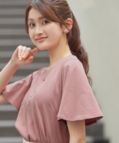 Tiaclasse 【おのののかさん着用】「サマケア」キーネックフレアスリーブトップス