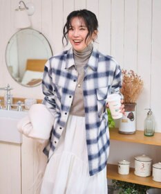 WEGO 【2025年秋冬新作/SMLサイズ展開/ユニセックス着用ITEM】オンブレチェックネルシャツ（LS）