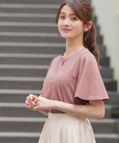 Tiaclasse 【おのののかさん着用】「サマケア」キーネックフレアスリーブトップス