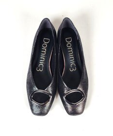 Dominic3 デザインバックル ローヒール レザーパンプス