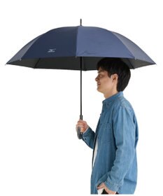 MOONBAT 【大きめ】MIZUNO メンズ 晴雨兼用日傘 長傘 RBロゴ 遮光 遮熱 UV ユニセックス