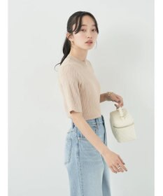 earth music&ecology ショルダーボタンリブニットプルオーバー