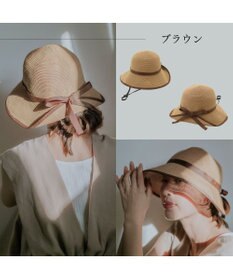 MOONBAT 【遮光98%以上/UPF50＋/UVカット】洗えるペーパーブレードリボンハット 手洗いOK/サイズ調整可能/抗菌防臭加工