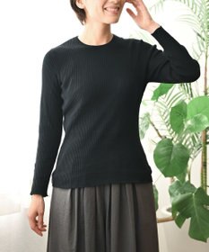 muuc 〈高品質シルク＆スーピマ超長綿〉〈洗えるニット〉〈通年着られる〉袖口模様編み プルオーバー