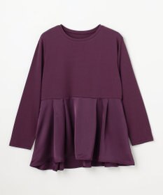 ANY 【WEB限定】サテンコンビペプラムカットソー