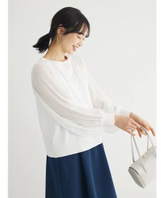 Green Parks プリーツ袖ニットプルオーバー