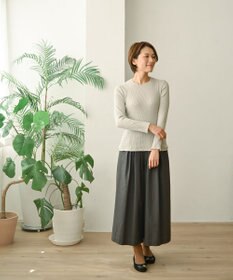 muuc 〈高品質シルク＆スーピマ超長綿〉〈洗えるニット〉〈通年着られる〉袖口模様編み プルオーバー