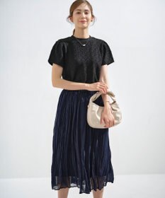 組曲 L 【WEB限定】ストレッチジャガード クロップドＴシャツ