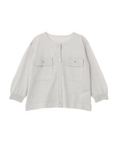 YECCA VECCA ノーカラー7分袖ポケットカーディガン