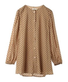 earth music&ecology ドットチュニック丈リボン付きワンピース