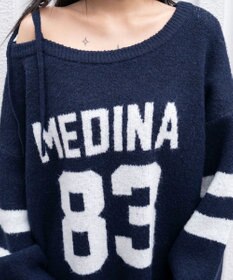 WEGO フラッフィー2WAYグラフィックワンショルBIGニット