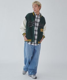 WEGO 【ユニセックス着用ITEM/MLサイズ展開】サガラワッペンスウェットスタジャン