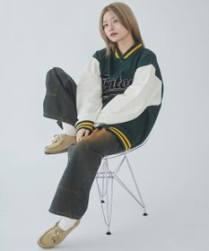 WEGO 【ユニセックス着用ITEM/MLサイズ展開】サガラワッペンスウェットスタジャン