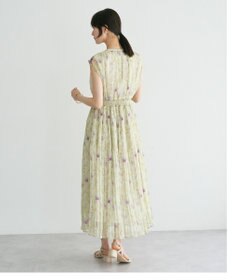 YECCA VECCA シアー花柄プリーツワンピース