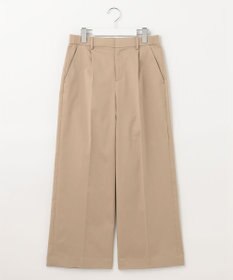 自由区 L 【接触冷感/洗える】サテンストレッチ ワイドパンツ