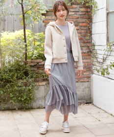 ANY SIS 【洗える】異素材コンビネジリパフ袖 プルオーバー