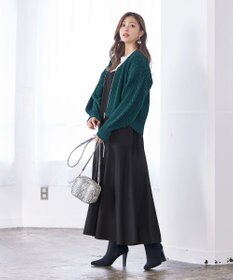 Tiaclasse 【洗える】ケーブル編みショート丈カーディガン