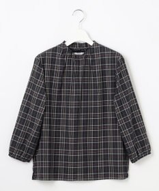 J.PRESS LADIES L プロビスストライプチェック フリルネック カットソー