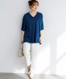 23区 L 【先行予約/WEB&一部店舗限定カラーあり/Lサイズ限定】レーヨンポリエステルストレッチ Vネック ニット