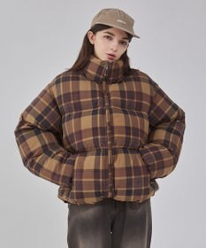 WEGO 【ユニセックス着用ITEM/MLサイズ展開】チェックパファーブルゾン