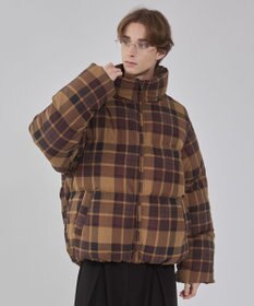 WEGO 【ユニセックス着用ITEM/MLサイズ展開】チェックパファーブルゾン