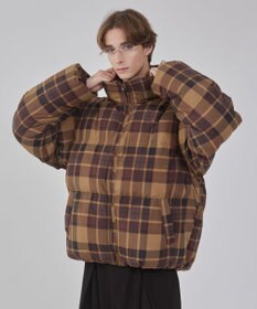 WEGO 【ユニセックス着用ITEM/MLサイズ展開】チェックパファーブルゾン