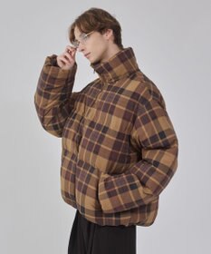 WEGO 【ユニセックス着用ITEM/MLサイズ展開】チェックパファーブルゾン